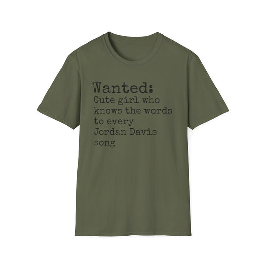 Jordan Davis Unisex Softstyle T-Shirt | Fun Graphic Tee for Musicians and Concert goers, Perfect Gift for Music Lovers