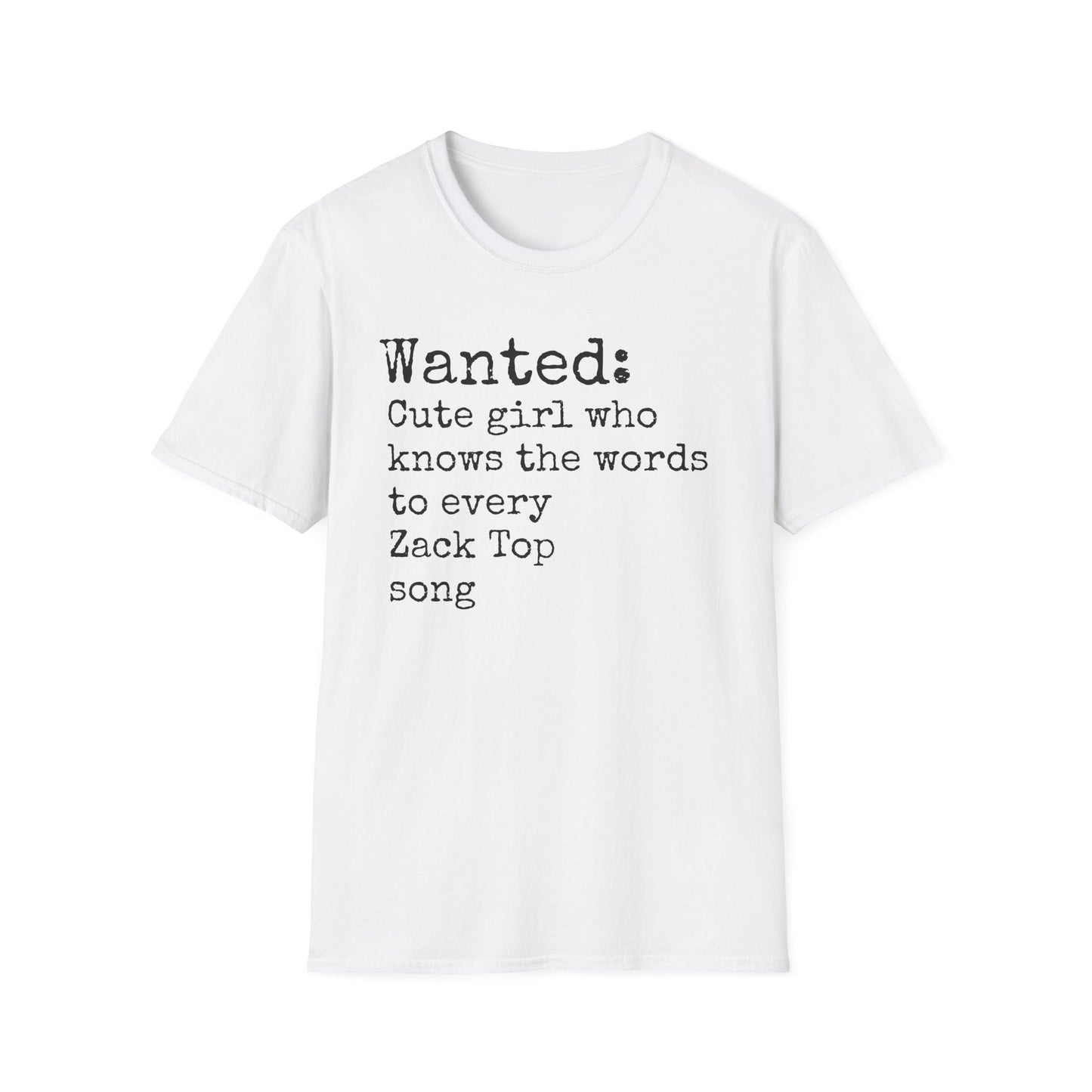Wanted Cute Girl Who knows Zack Top Words