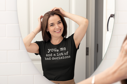 bad decisions  Unisex Softstyle T-Shirt | Fun Graphic Tee for Musicians and Concert goers, Perfect Gift for Music Lovers