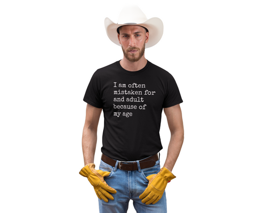 Mistaken for an adult Unisex Softstyle T-Shirt | Fun Graphic Tee for Musicians and Concert goers, Perfect Gift for Music Lovers